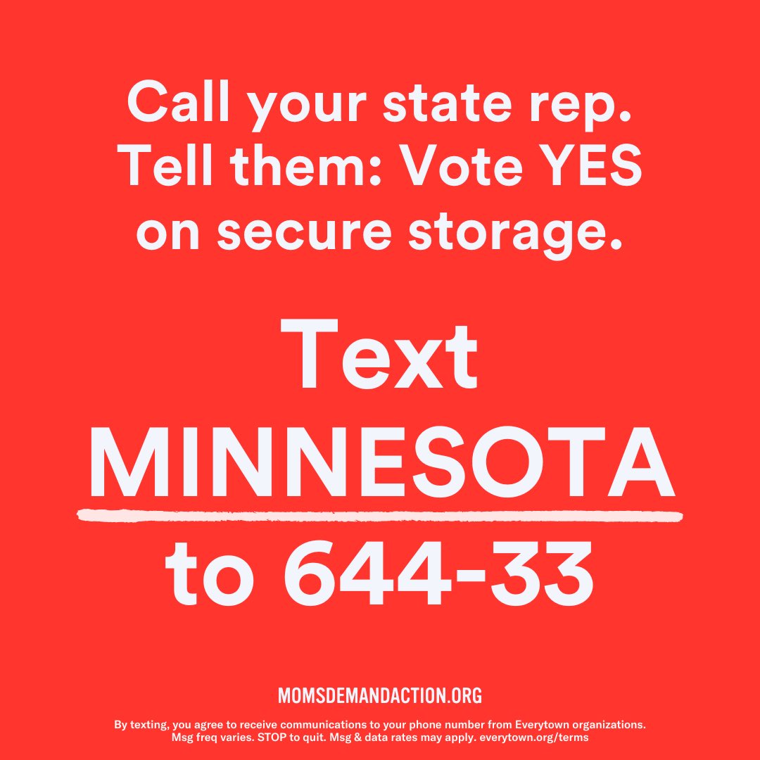 Compared to states w/ no secure storage laws, rates of unintentional shootings by kids are 78% lower where storage is required when the gun is not in the owner’s possession. Switching to this level of protection WILL save lives. Tell your #MNLeg Rep to vote YES✅! @momsdemand