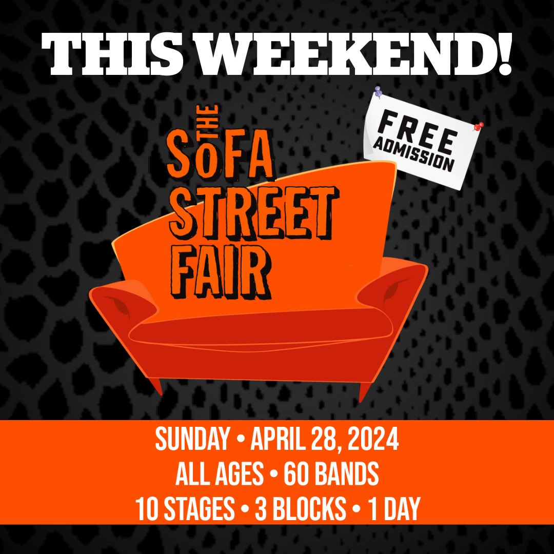 Back this weekend in the SoFA District: The SoFA Street Fair. Grab a seat or move your feet and enjoy 60 live bands, performances, the 4th Annual SoFA Drag Race, food trucks, local vendors and family-friendly events from 2-8pm.

🆓 admission and open to all ages!