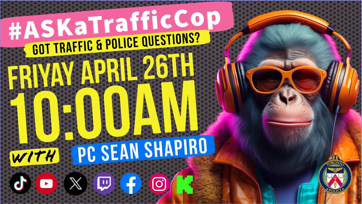 Join me Friday morning at 10am for the #FriYAY ASKaTrafficCop where you get answers to your #Traffic & #Police questions. 

Watch replays via YouTube.TrafficCop.ca
or listen at ASKaTrafficCop.TrafficCop.ca 

Visit TrafficCop.ca for all our social media and useful links or…