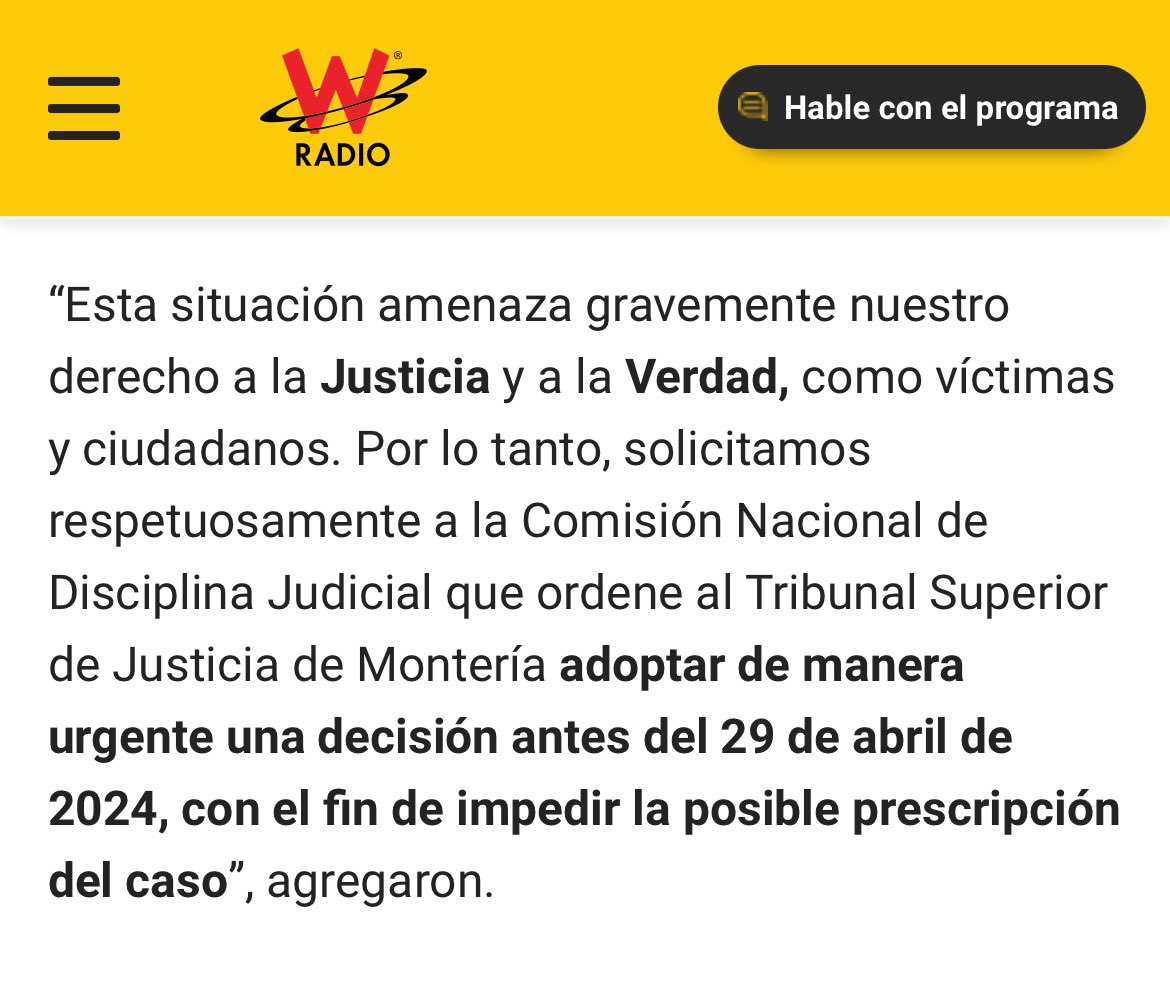 CristyRinconHar's tweet photo. @WRadioColombia ¿Q PODEROSO ESTÁ DETRÁS DEL CONJUEZ #RAFAELMENDIVIL? LLEVA 6 MESES DILATANDO 2 APELACIONES D LA DEFENSA D #JESUSHENAO ASESINO D #ZAPA TIENE TANTO PODER ESA PERSONA Q #CONSEJOSECCIONALDELAJUDICATURA CALLA
@ONU_es INSTA AL ESTADO COLOMBIANO Q EL CASO ZAPA NO QUEDE EN LA IMPUNIDAD https://t.co/vYk32jBo6K