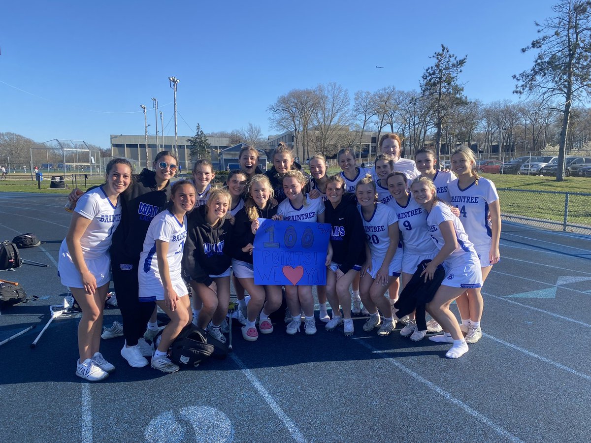 GIRLS LAX Braintree beat Milton today! Ava MacDonald registered her 100th point (+ more) today! Congratulations!
