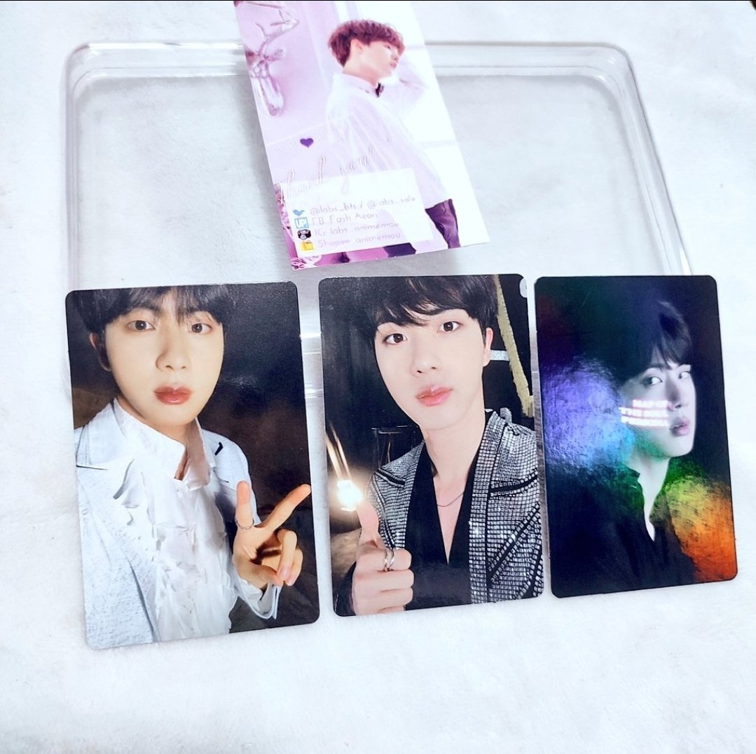 labs_sale's tweet photo. [ WTS / LFB ]

BTS mcpb jin photocard rpc set

➖ 1,999 set (all in photo)

▪️ DM / comment mine
▪️ see main post for details
▪️ good condi
▪️ w official (LY the Final damaged poster) &amp; unoff pc freebies

📎 onhand ph map of the soul concept photobook mots love yourself https://t.co/QnNjSBNOnc