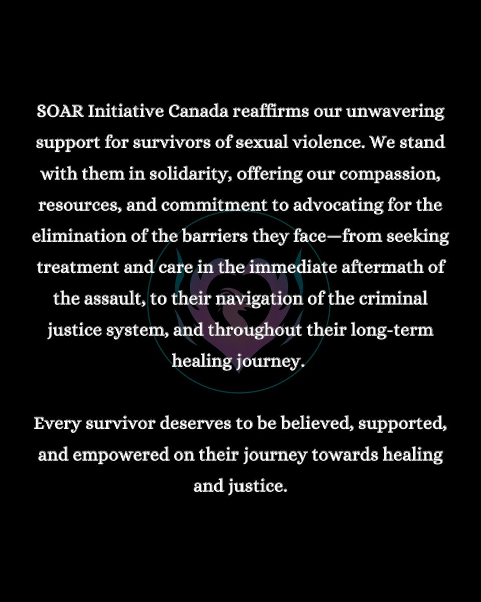 We are deeply disappointed in the decision to overturn the ruling in the 2020 #HarveyWeinstein felony sex crime conviction. A statement from SOAR Initiative Canada 🩵💜💙