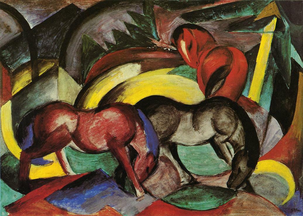 Three Horses wikiart.org/en/franz-marc/…