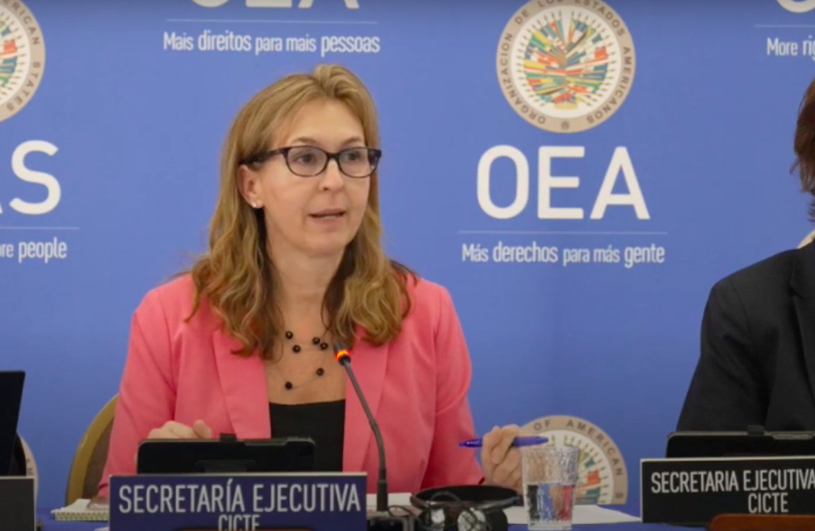 .@aatreppel , Secretaria Ejecutiva @OEA_CICTE, presentó el plan de trabajo para el período 2024-2025, basado en 4 pilares: ✅#Ciberseguridad ✅No proliferación y #Desarme ✅Seguridad de #Fronteras y #EspaciosConcurridos ✅Prevención del #Terrorismo