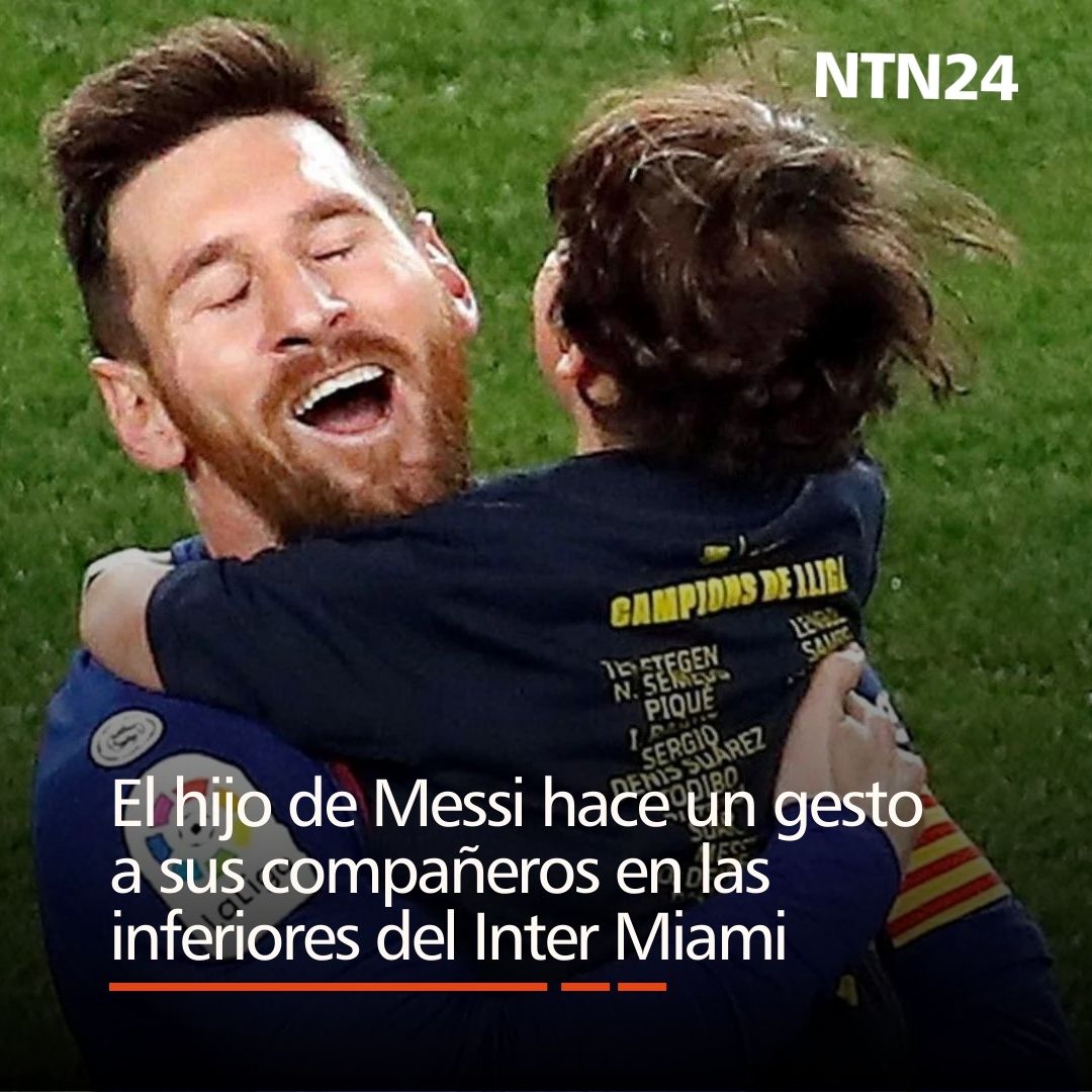 El hijo de Messi hace un gesto a sus compañeros en las inferiores del Inter Miami 👉bit.ly/3JwMxMq