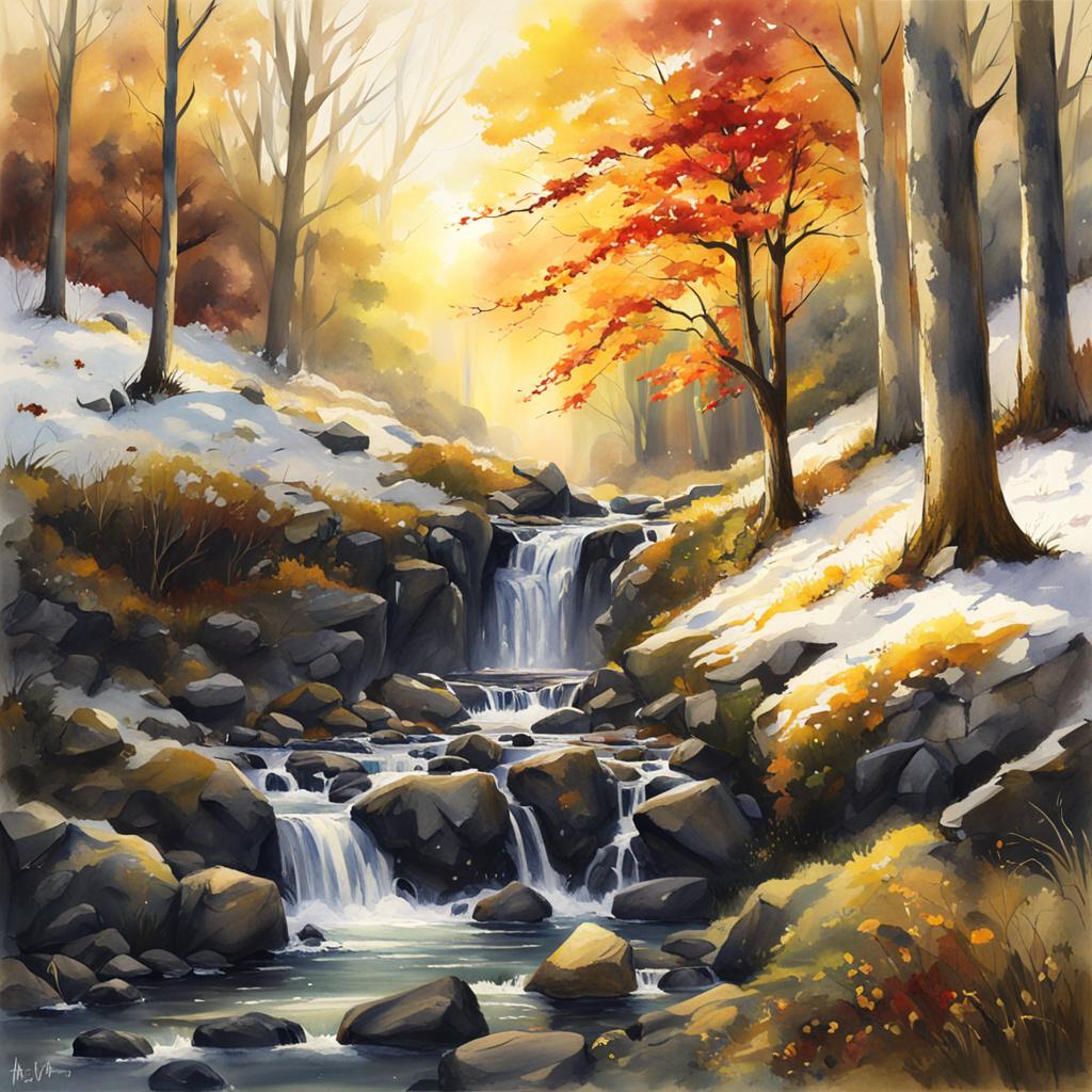 Springtime   Afternoon, Waterfalls in the Wicklow Hills, Co Wicklow #irishart #irishartist   #irishartists #irishartforsale #irishartcollectors #irishartgalleries   #irishlandscapes #irishlandscapesketch #nftdealer #nftinvestor #nftinvestors   #nftart #nftartist #nftcommunity