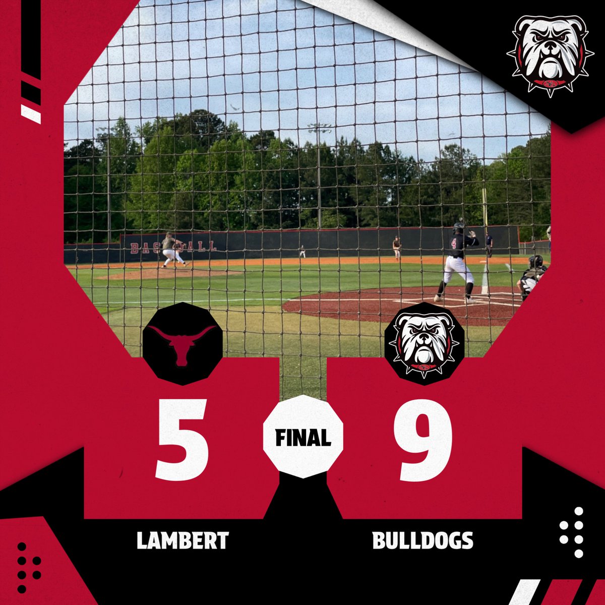 Bulldog Baseball beats Lambert in Game 1. Game 2 up next! #GoNorth