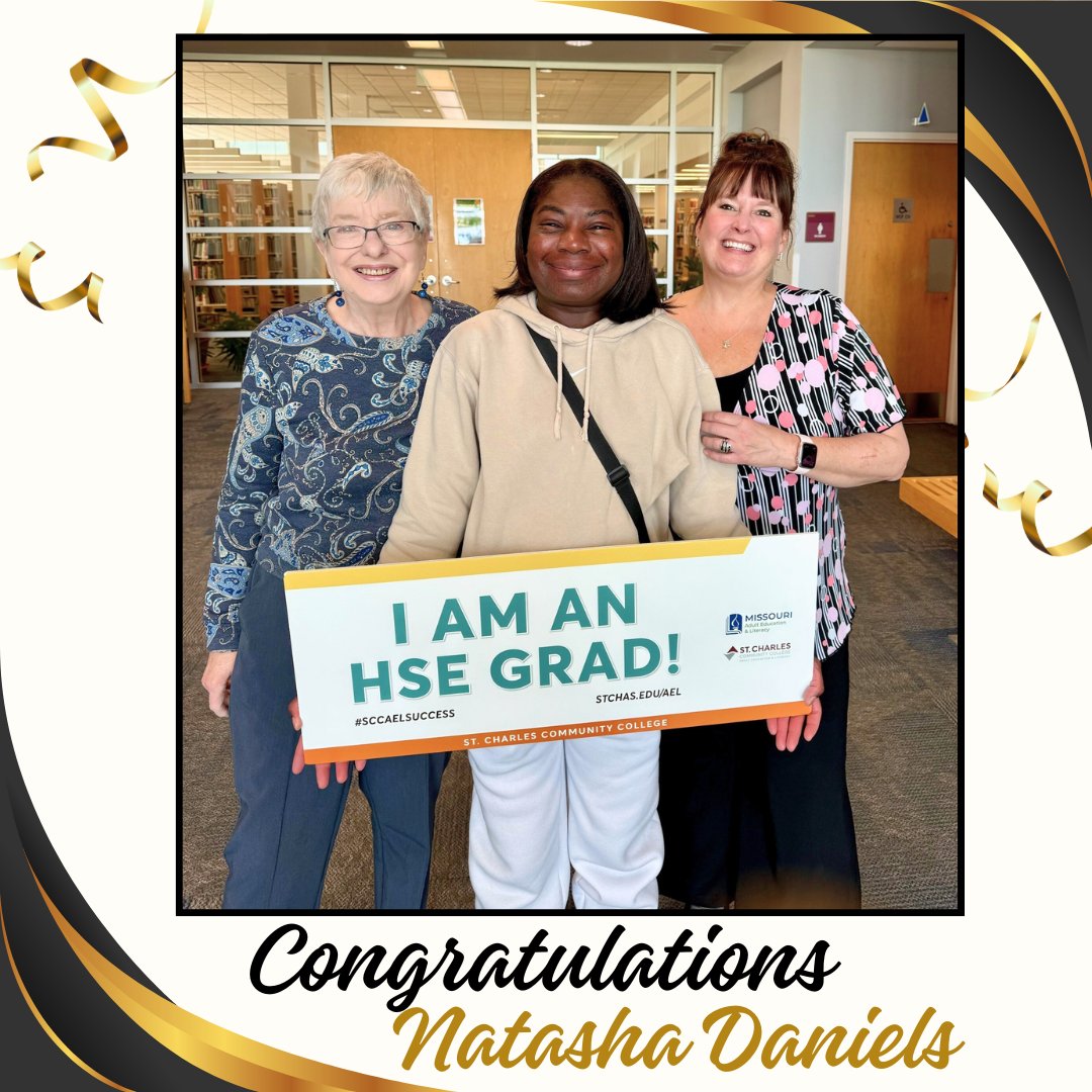 We are so excited to celebrate Natasha Daniels for passing her <a href="/HiSETexam/">HiSET</a>! So many teachers &amp; volunteers have helped her reach her goal, and she is pictured with just some of them. Natasha is a hard worker &amp; we are all so proud of her! <a href="/MAACCE_MO/">Missouri Assoc for Adult, Continuing & Comm Ed</a>