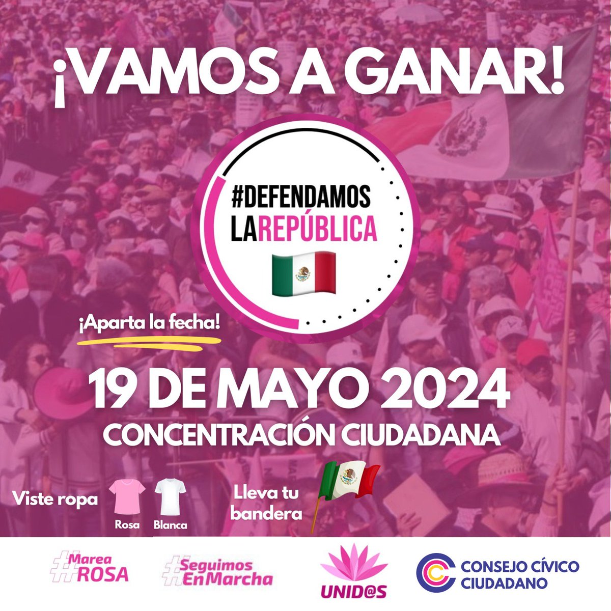 Concivic's tweet photo. ¡Aparta la fecha!
Nos vemos la mañana del 19 de mayo.
#MareaRosa #SeguimosEnMarcha https://t.co/ntfaGB0yrW