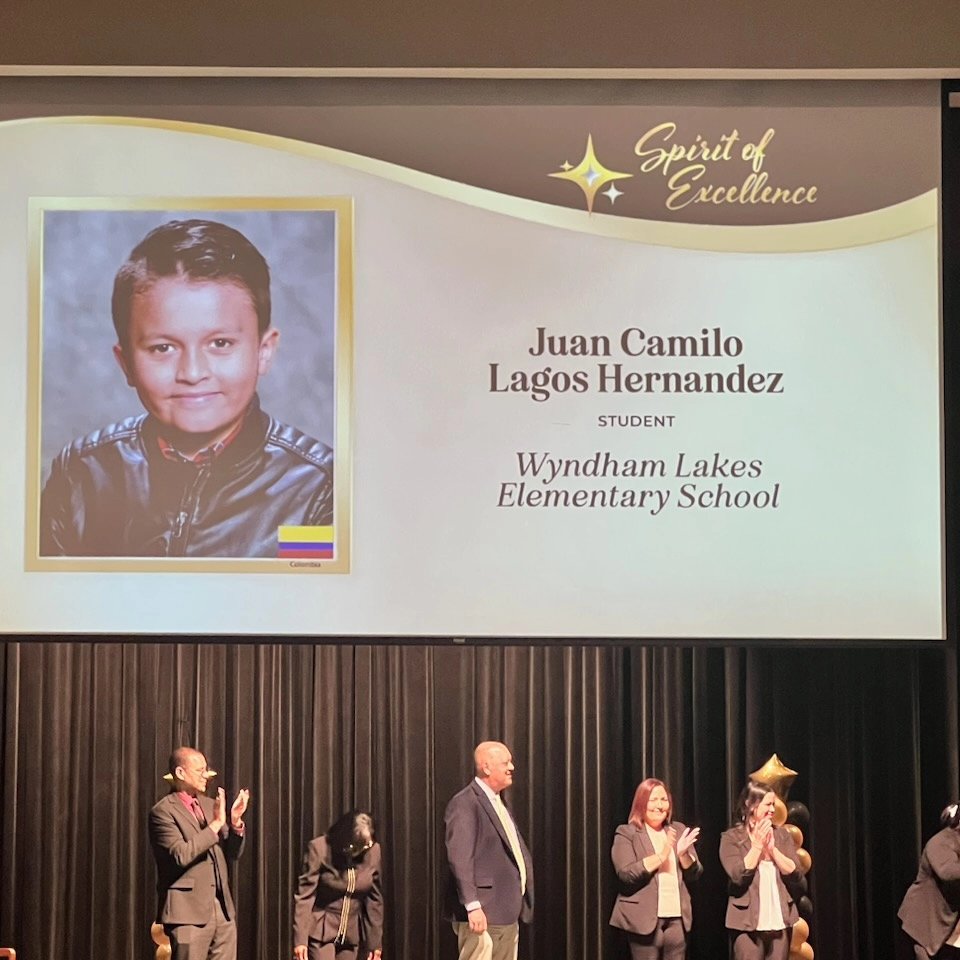 WLES_OCPS's tweet photo. Congratulations to Juan!! 🥳🎉He is the Wyndham Lakes ES Spirit of ExcELLence award winner for 23-24 school year. We are very proud of Juan for his excELLence in all he pursues. #EnglishLanguageLearner #academicexcELLence #spiritofexcELLence @ocps_official #cadre10 https://t.co/ZPjV1s4hXZ