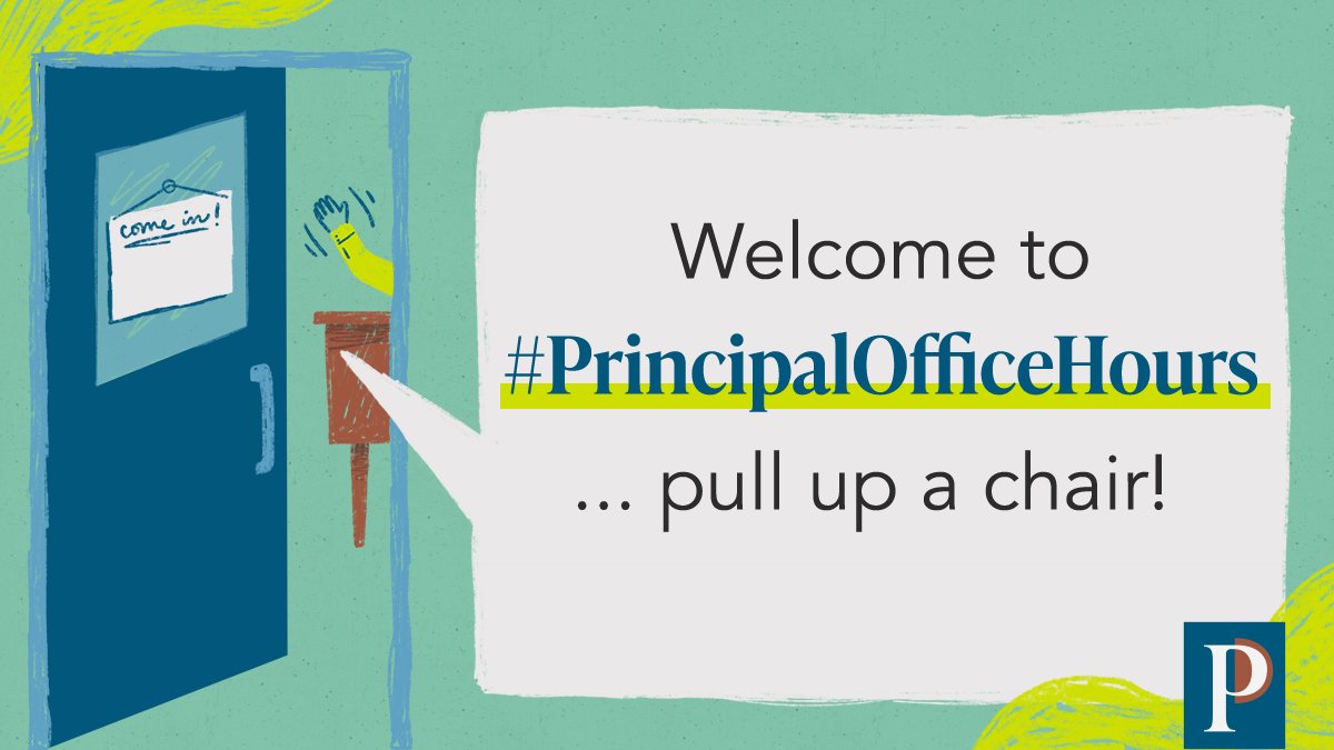 Welcome to #PrincipalOfficeHours, moderated by leaders @_cwconsulting and @PrincMcDizzle! Introduce yourself and share what grade levels you lead using #PrincipalOfficeHours!