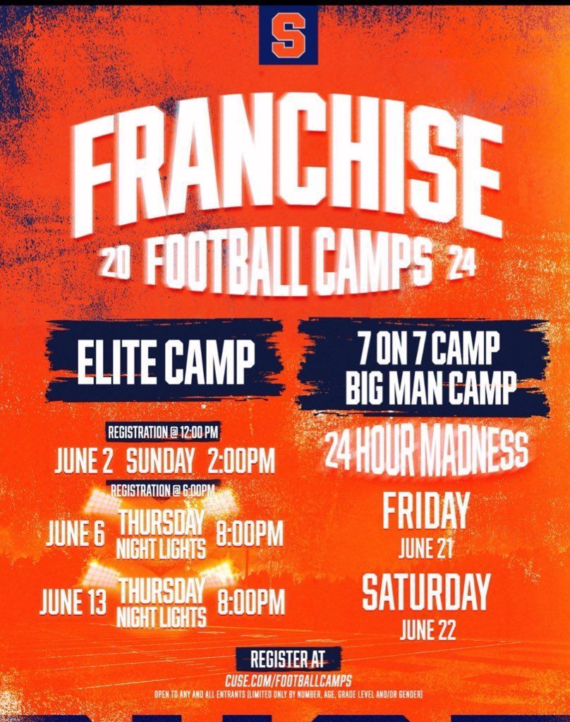franchisecusecamps.totalcamps.com/shop/EVENT #DART - ‘All Praises Due To Cuse’ “A coach is someone who tells you what you don’t want to hear, who has you see what you don’t want to see, so you can be who you have always known you could be.”