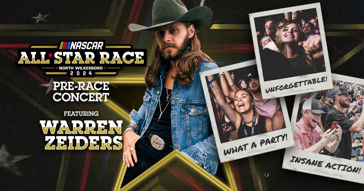 We’re ready to ride the lightning. ⚡️🏁 Catch @WarrenZeiders’ pre-race concert at the @NASCAR All-Star Race on May 19! #AllStarRace | 🎟️ bit.ly/AllStarRace24