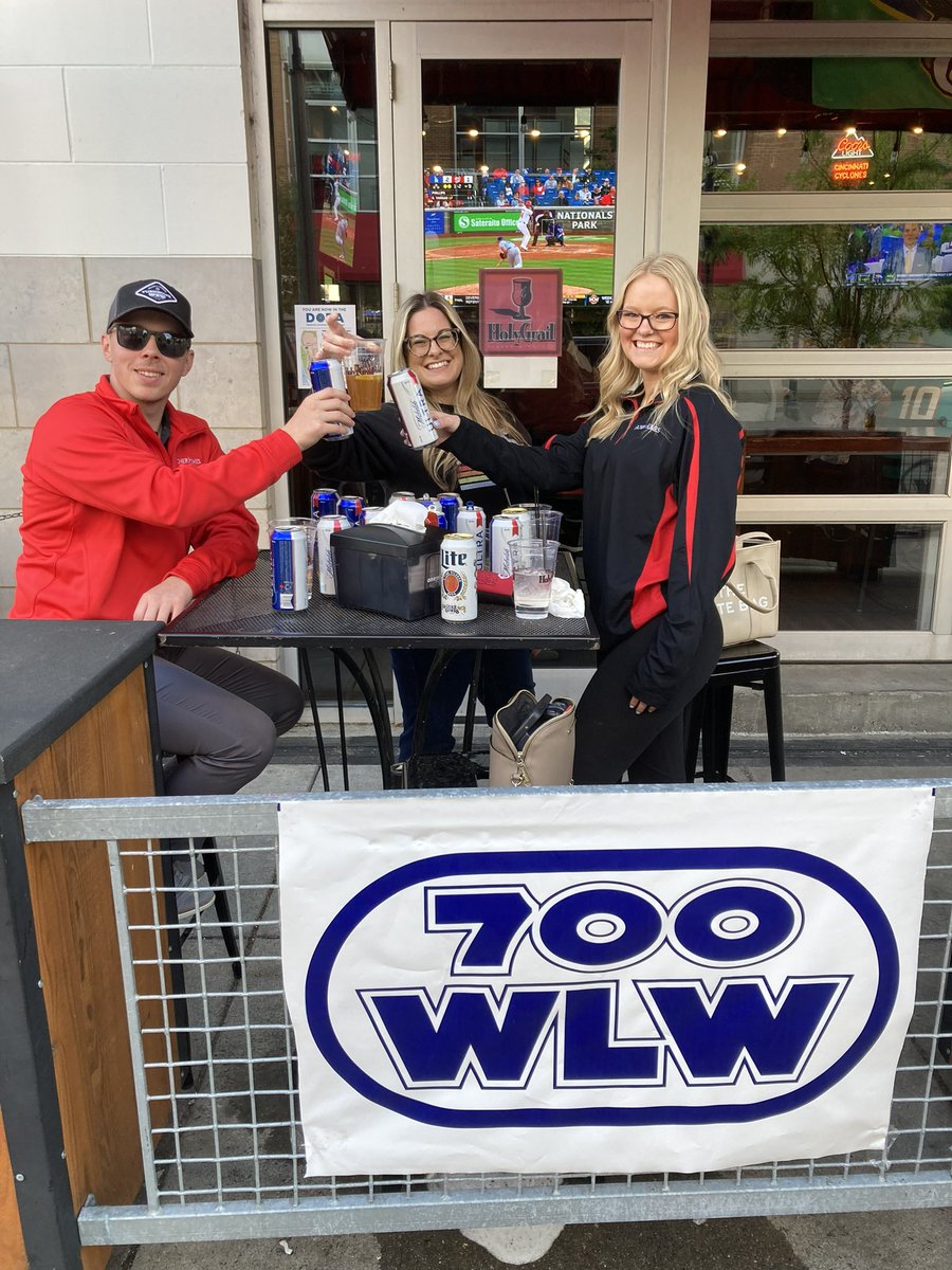 Getting the party started at @holygrailbanks for The Draft on 700WLW! We’ll be here until midnight broadcasting and giving away prizes. Stop by to experience all the fun, or stream for free on the @iHeartRadio app!