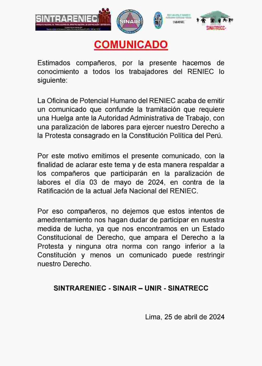 SINTRARENIEC tweet media