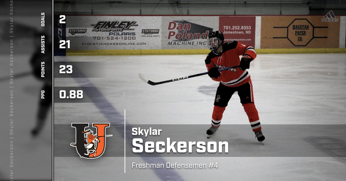 🚨Flashback Friday🚨A stellar freshman season from #4 Skylar Seckerson. Tied for second all-time in assists in a season. 3rd all-time in points in a season as a freshman! #JimmiePride #JimmieHockey