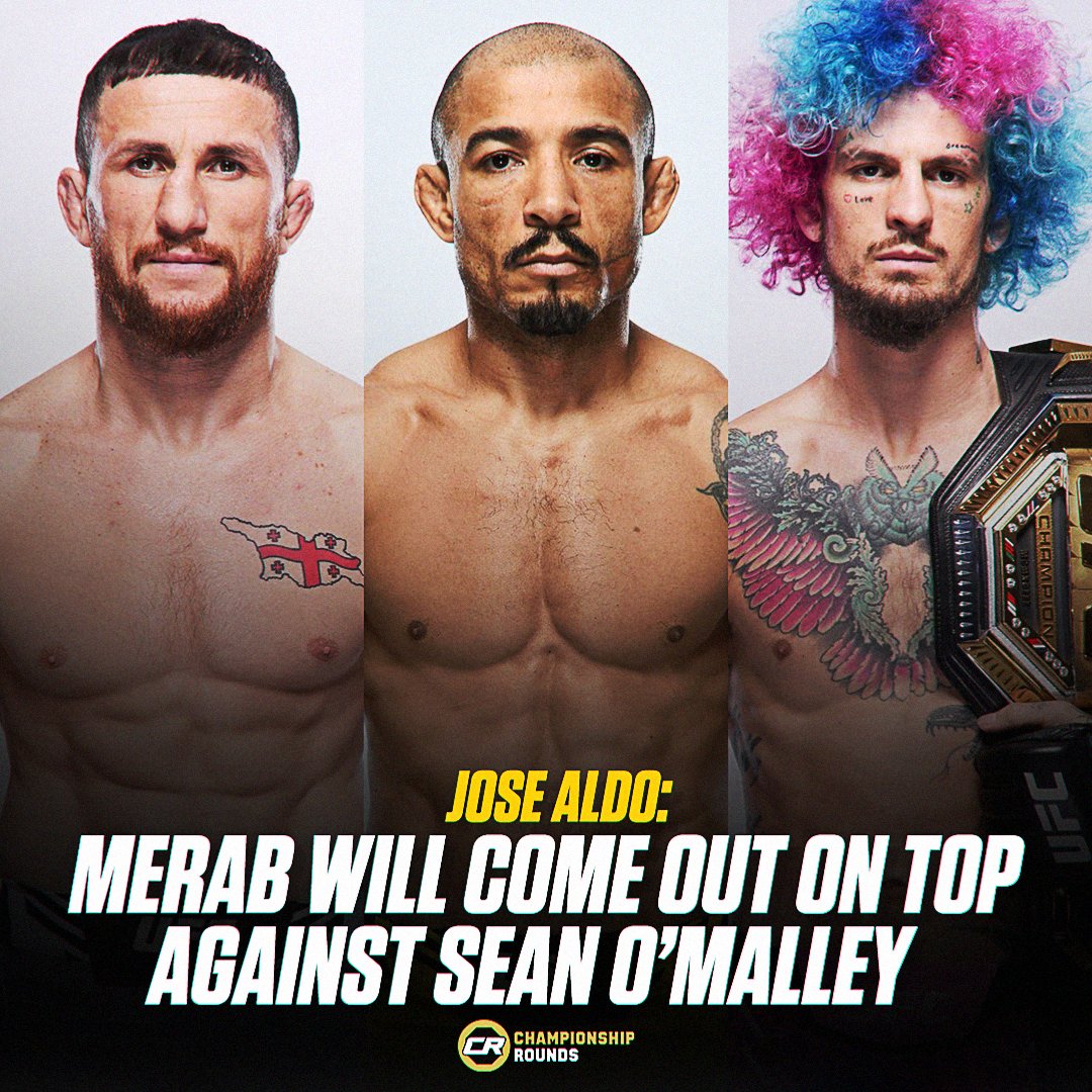 Jose Aldo believes that Merab Dvalishvili will 'come out on top' against Sean O'Malley: 'Sean has his merits, he's a champion, he dethroned [Aljamain] Sterling... But a fight against [O'Malley] and Merab, I think Merab is a great striker who plays very well in the short…