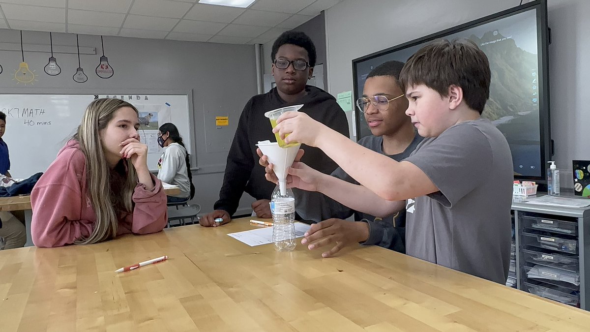 Even astronauts need a way to make coffee…. We’ll let you discover what they have to filter to make it! Mr. Lima led a great AIG experiment and the students had great success! @VCSCFI @StemEarly