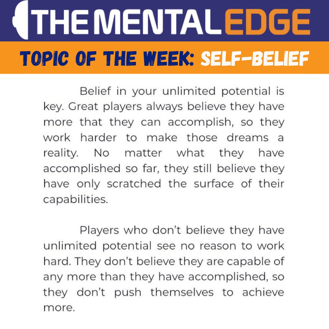 The Mental Edge Topic of the Week: SELF-BELIEF

#mindset #mentalperformance #mindsetiseverything #selfbelief #mentalperformancecoach #mindsetcoach