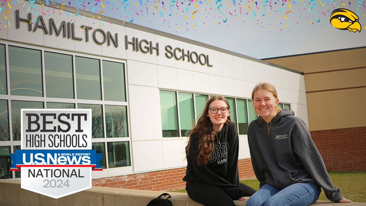 Hamilton High School has once again been named one of the best high schools in the country by U.S. News & World Report! 🎉 The rankings take into account how many students pass AP exams, mathematics, reading, and science proficiency, as well as graduation rate. 🖤💛