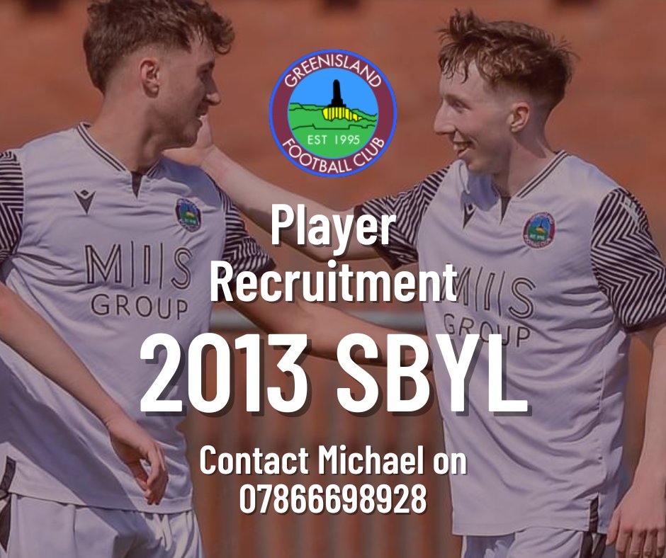 𝟮𝟬𝟭𝟯 𝗣𝗹𝗮𝘆𝗲𝗿 𝗥𝗲𝗰𝗿𝘂𝗶𝘁𝗺𝗲𝗻𝘁 

Players born 2013...Join The Journey.

Ahead of the new season, we have a small number of spaces within our talented 2013 age group.

If interested, contact Michael on 07866698928

#TheJourneyContinues