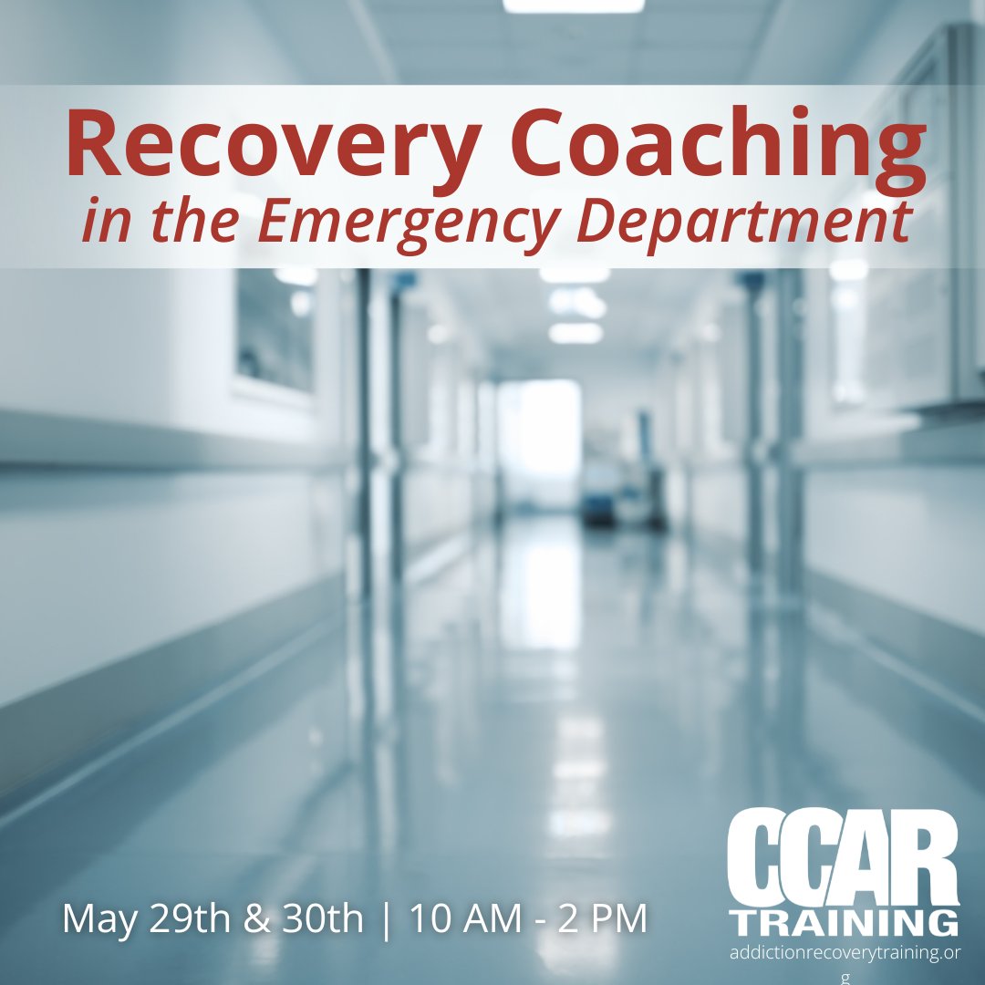 Recovery Coaches are being utilized in a variety of settings, including Emergency Departments. Learn more about how to adapt and work in a fast-paced ED setting with Recovery Coaching in the Emergency Department by CCAR Training - protraxx.com/Scripts/EzCata… #recoverycoaching