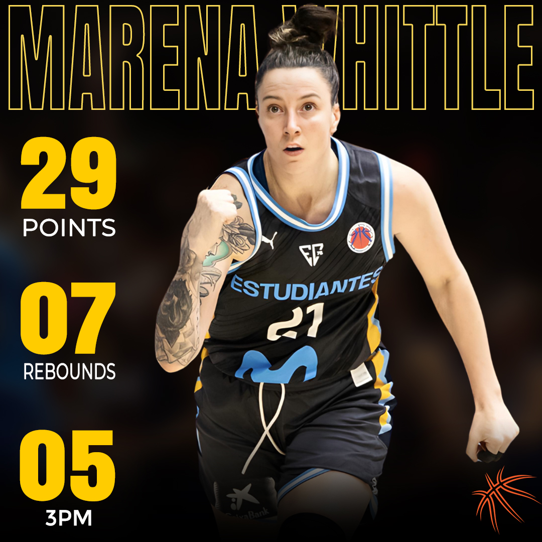 🔥 Marena Whittle ignites the Spanish League quarterfinals 🇪🇸 with an offensive explosion, propelling Estudiantes to a commanding 74-65 victory over Zaragoza in Game 1! 🏀

#AussieHoops #MarenaWhittle #SpanishLeague #Quarterfinals #BasketballDominance #LFEndesa