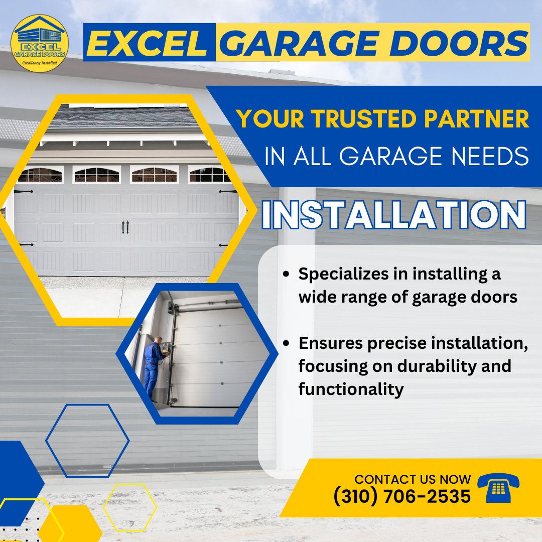 Make your dream garage door a reality with Excel Garage Doors' expert installation services. #GarageDoorInstallation #ExcelGarageDoors #HomeImprovement #ExpertInstallation #QualityCraftsmanship #CustomerSatisfaction #DreamGarage #ProfessionalService #TrustedInstaller