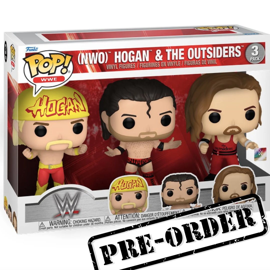 Click on our affiliate link for 10% off and free shipping over orders $79! So place your order with #EntertainmentEarth for this #WWE (NWO) #Hogan & #TheOutsiders #FunkoPop Figure 3-Pack ee.toys/FG82FO