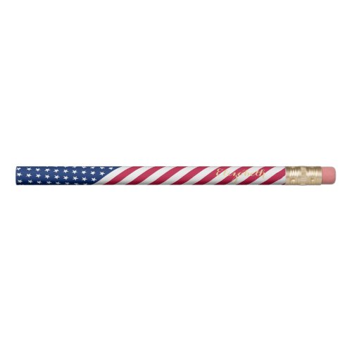 Patriotic USA Flag Red White Blue Stars Stripes Pencil zazzle.com/patriotic_usa_… #Patriotic #redwhiteandblue #AmericanPride