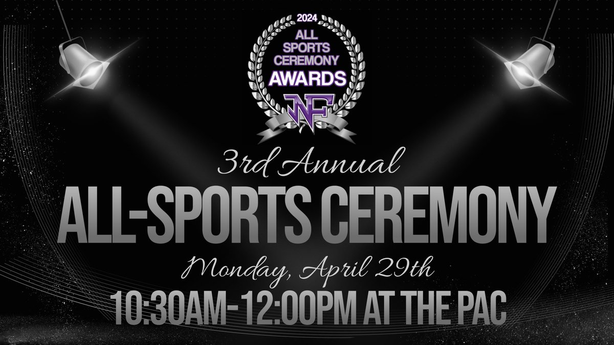 23-24 has been a historic year for NFHS Athletics! We’re excited to celebrate the accomplishments of our athletes! Athletes, sign up for ceremony in SST. Parents, due to limiting seating, we're unable to accommodate your attendance, please use the live link in our bio on Monday!