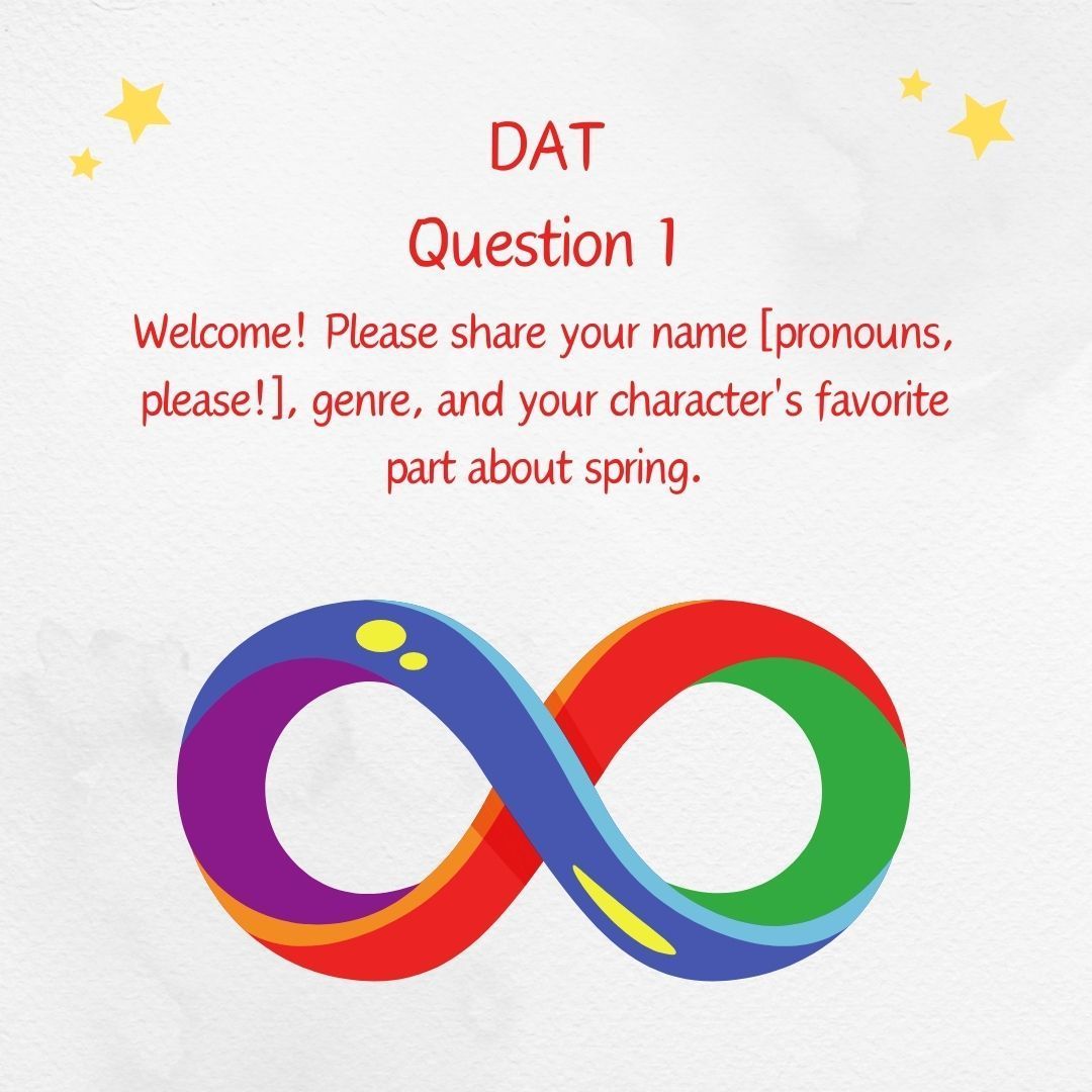 ciarasmithagent's tweet photo. #DAT Q1: Welcome! Please share your name (pronouns please!), genre, and your character's favorite thing about spring. https://t.co/NejpHmtnkd