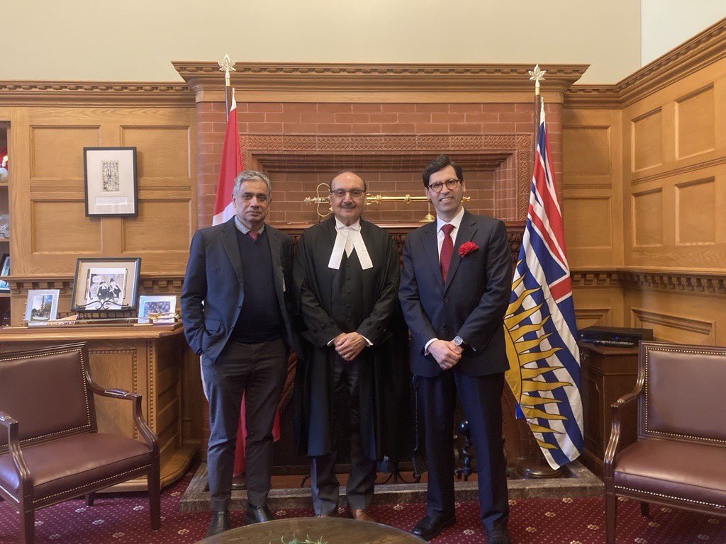 A great discussion with Consul General of Portugal, João Paulo Costa and Prof. Afzal Suleman from @uvic today. Wonderful to host them here @BCLegislature.