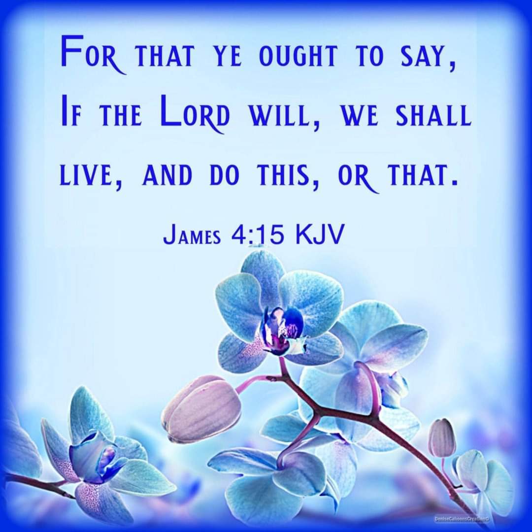 Yes, we ought to say if the Lord will.