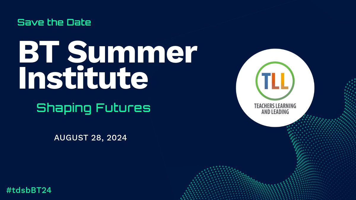 Join us for the Beginning Teachers Summer Institute on August 28!  #tdsb Occasional Teachers and Permanent Teachers (Years 1-4) are encouraged to attend!  Registration opens in May!