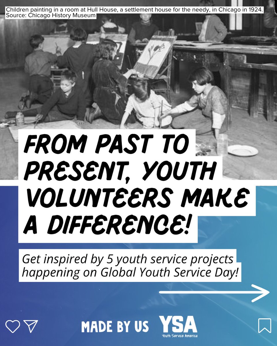 YouthService's tweet photo. Global Youth Service Day 2024 is one day away! While #GYSD24 is one weekend, it's a great starting point for action that lasts a lifetime! Need inspiration? We're excited to partner with @historymadebyus to introduce you to historical and present community changemakers! | 1/9 https://t.co/L2mquvRUGw