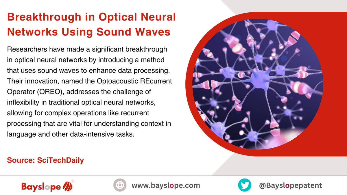OREO breakthrough: Sound waves transform optical neural networks for flexible data processing. 

#OpticalNeuralNetworks #Optoacoustic #OREO #DataProcessing #AIResearch #Innovation #NeuralNetworks #SoundWaveTech #TechBreakthrough #AIAdvancement #LanguageProcessing