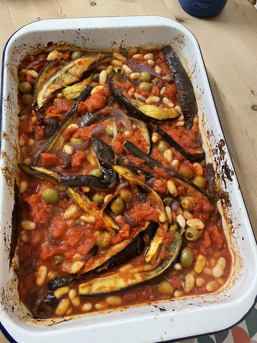 Aubergine haters look away 😁 I made a caponata tonight and it was absolutely delicious 😋 served it with chips so hoping no mad Sicilians see this 😬 #Vegan #GoVegan #veganfood #veganism #veganfortheanimals