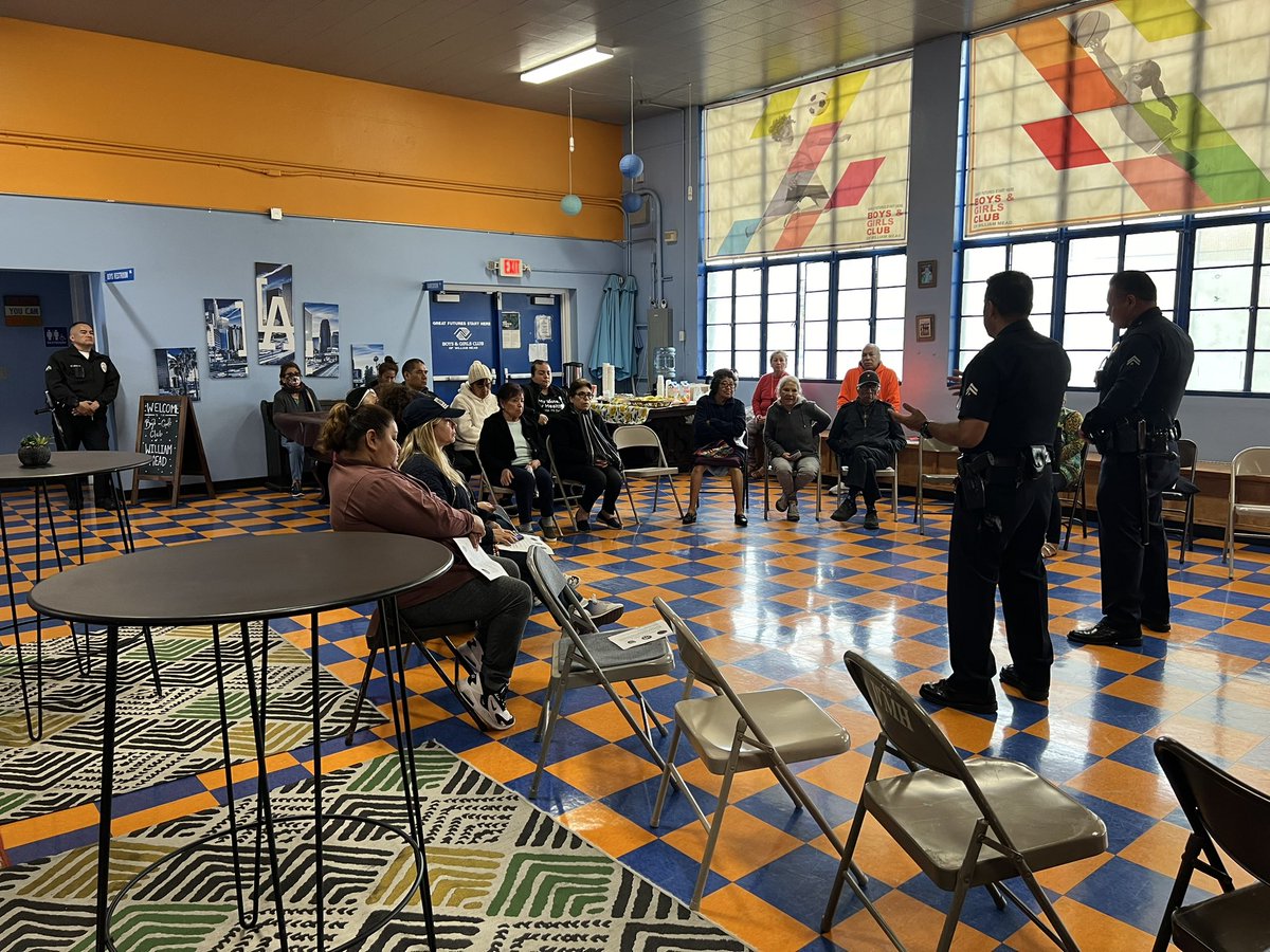 Senior Lead Officers at “Coffee with a Cop.” Today they are meeting with the community of William Mead! Citizens that live in the area asking questions and officers giving updates.
