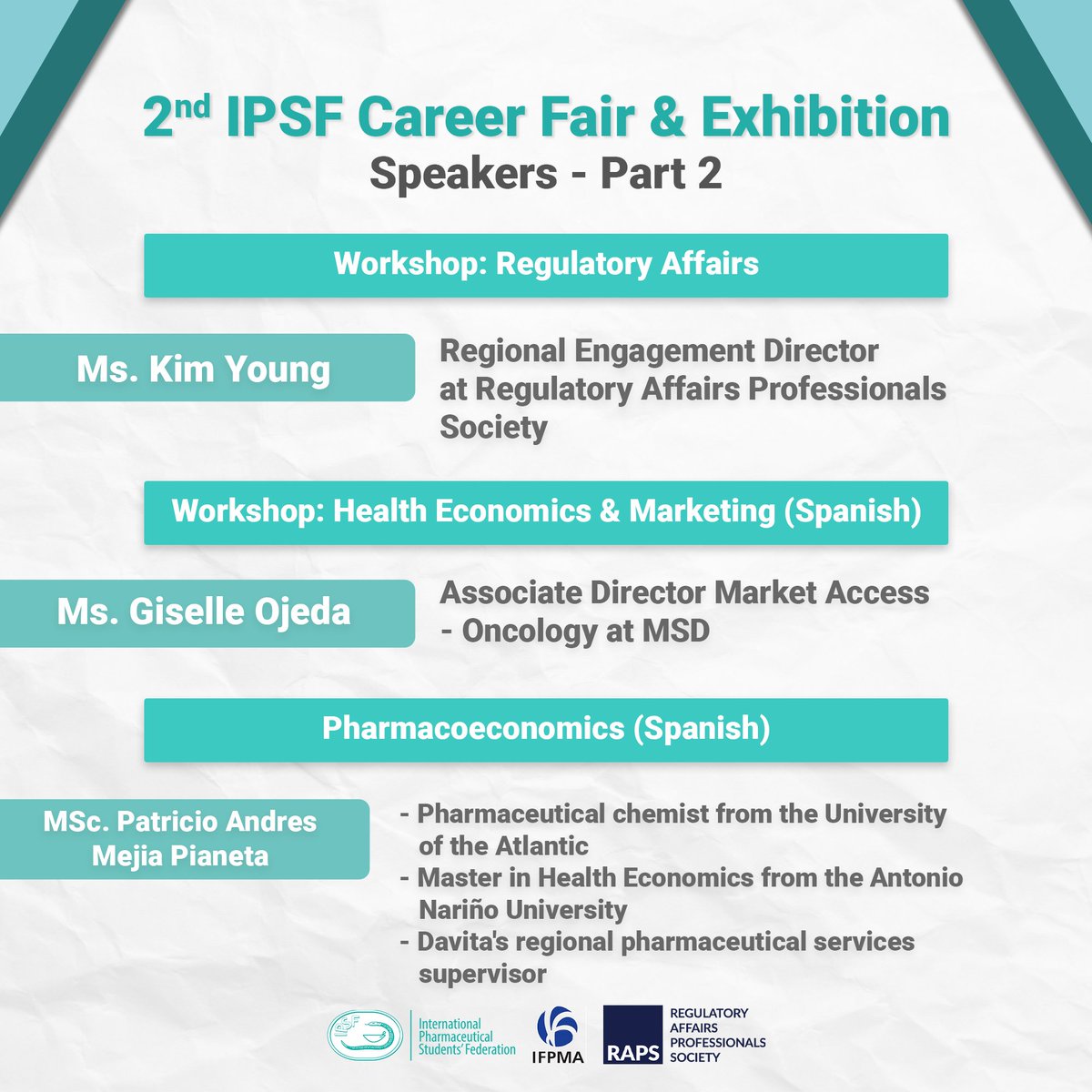 Discover the 2nd part of the speakers that will join us on the 2nd IPSF Career Fair & Exhibition. 

1 day left, are you excited? 🕑

#IPSFCFE2024
#75YearsOfIPSF #IPSForg
