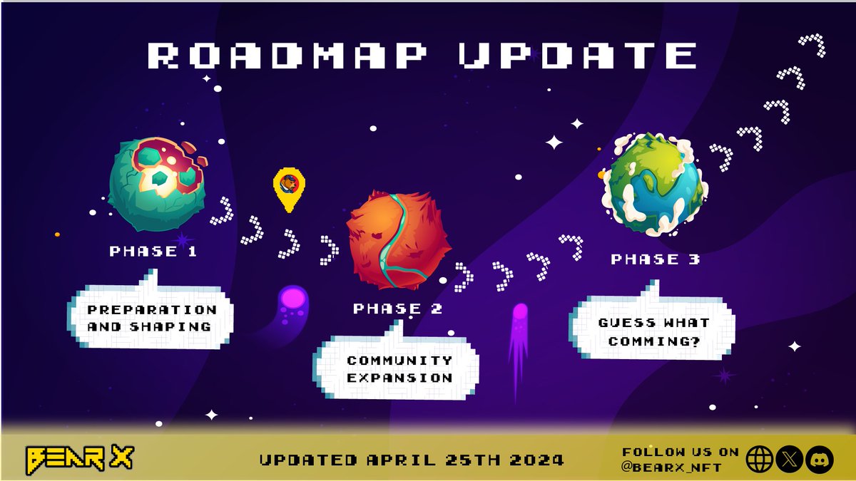 BearX_NFT's tweet photo. 👀hey hey my #BearX fam!!! 

🐻Check out our short-term roadmap before becoming something bigger! ⤵️
🔗https://t.co/brnfgD3n3V

🤝In phase 1, we had connections with very interesting friends @FracasWeb3  @CHUMZNFT. They are still doing 
 good on their way and we love it

❓What do you expect from Phase 3? feel free to share your comments?❤️‍🔥

#NFT #NFTs #NFTCollection #NFTCommuntiy #NFTGiveaway #nftcollector #airdrop
