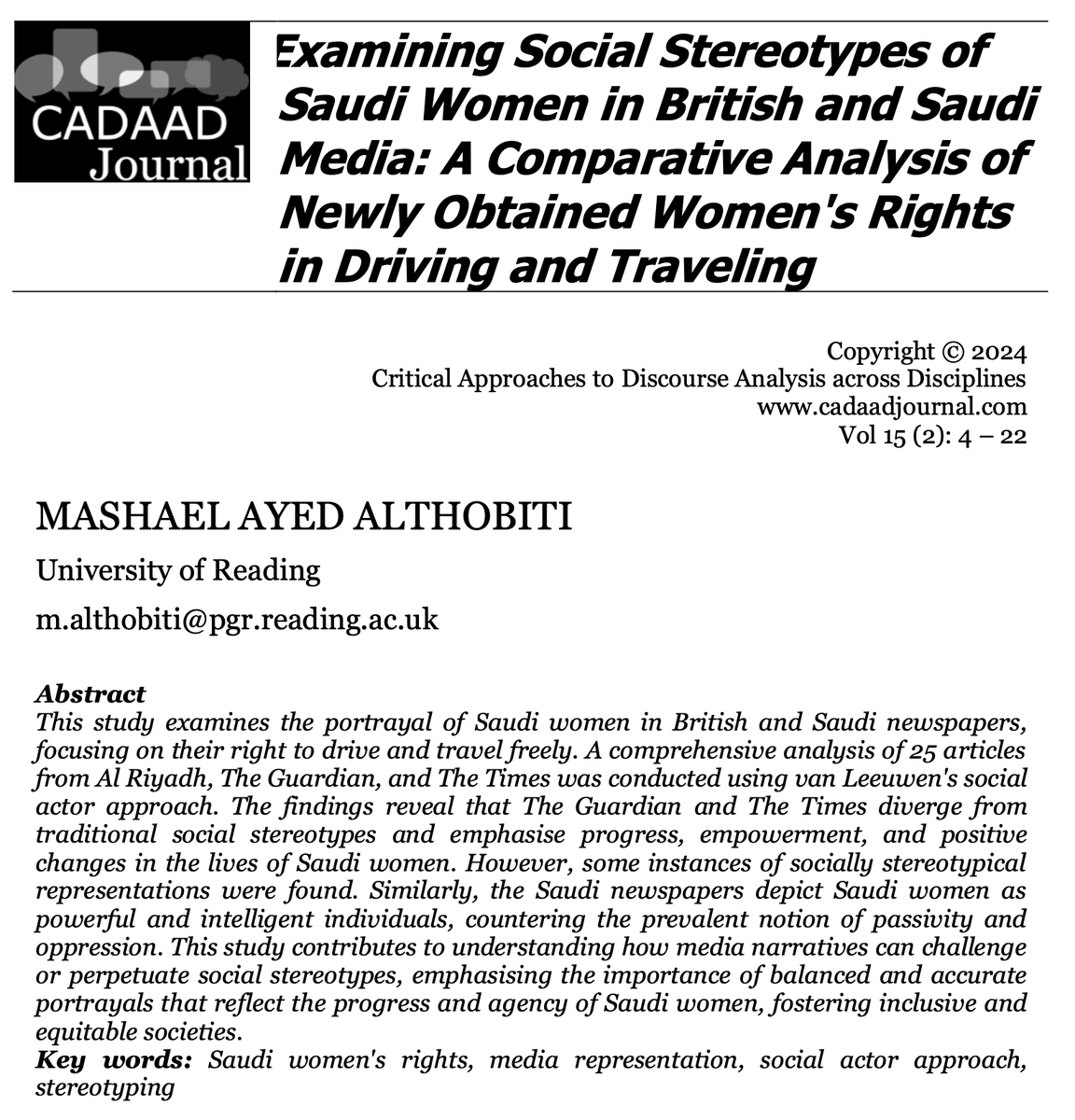 CADAAD Journal tweet media