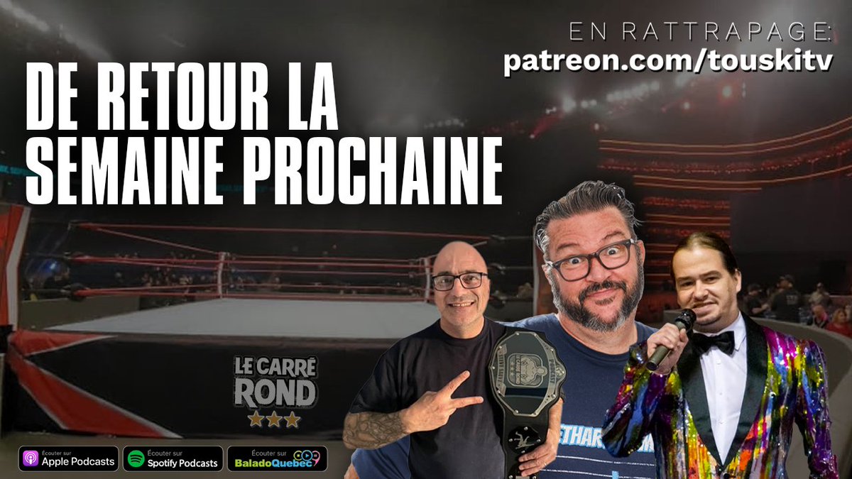 Le Carré Rond fait relâche cette semaine
De retour LIVE jeudi prochain 19h sur @touskitv
En rattrapage: twitch.tv/touskitv
>>> twitch.tv/touskitv
#carrerond #lutte #catch #aew #wwe