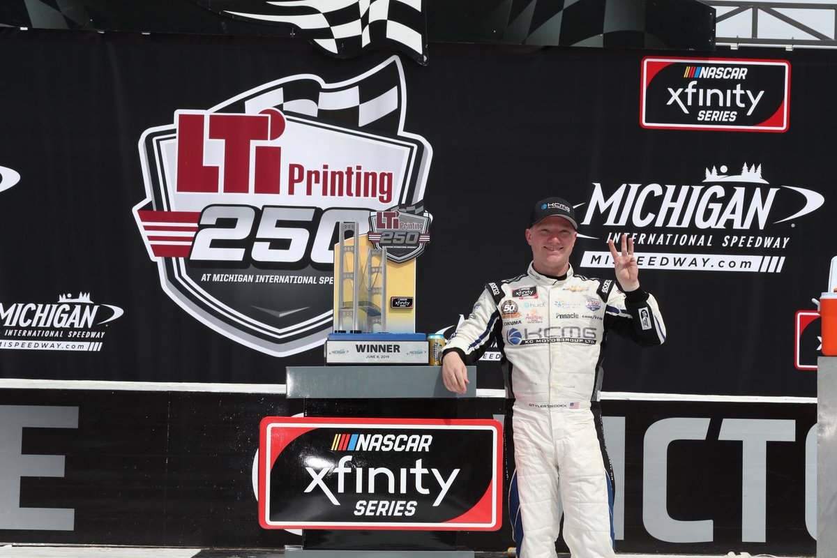 #TBT In 2019, Tyler Reddick continued his NASCAR Xfinity Series title defense by winning the LTi Printing 250! Reddick snatched the lead late, leading the final 11 laps en route to his sixth career victory! SEE HIM RACE🎟️: nas.cr/3UcXzvb