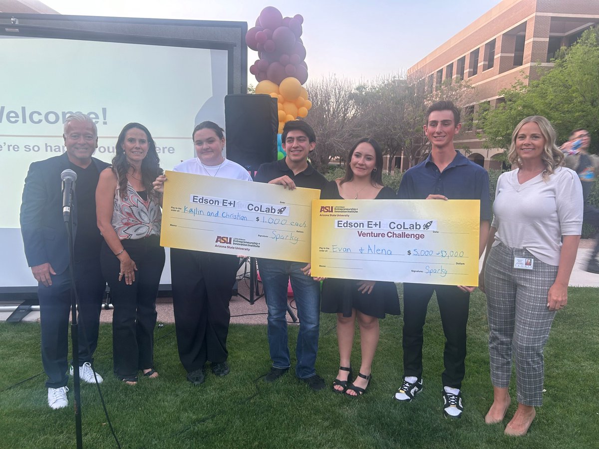 Congratulations to <a href="/LibertyHSLions/">Liberty Lions</a> junior, Evan Guerrero for taking home $5k in the <a href="/EntrepreneurASU/">Edson Entrepreneurship + Innovation Institute</a>  CoLab Youth Pitch competition.  Other winners included Kaylin Bohm <a href="/KellisHS/">Raymond Kellis</a> who was awarded $3k &amp; Christian Chavez <a href="/PeoriaHS/">Peoria High School</a> &amp; Alena Munoz <a href="/IronwoodHS/">Ironwood High School</a> for $1k wins.  Great job!
