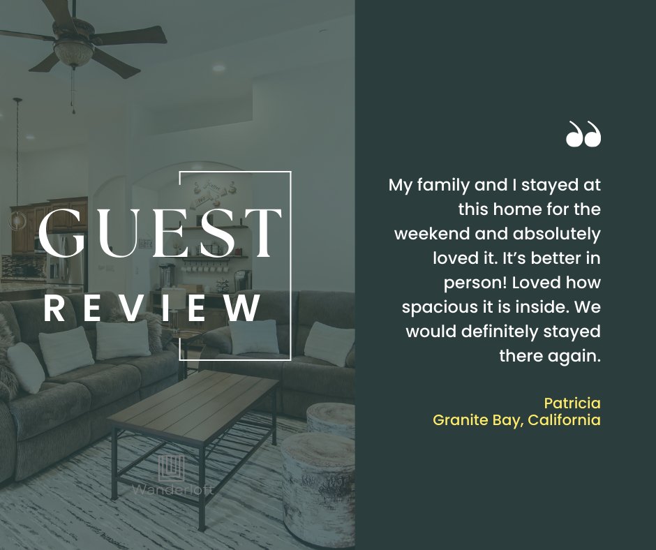 We're grateful to host Patricia and her family, knowing they find joy in staying in our home. 💖

Book with us now! Link in our bio 🔗

#gratefuleveryday #gratefulalways #vacation #rentals #shorttermrental #home #vacationvibes #luxuryrental #shortterm #vacationtravel #Wanderloft