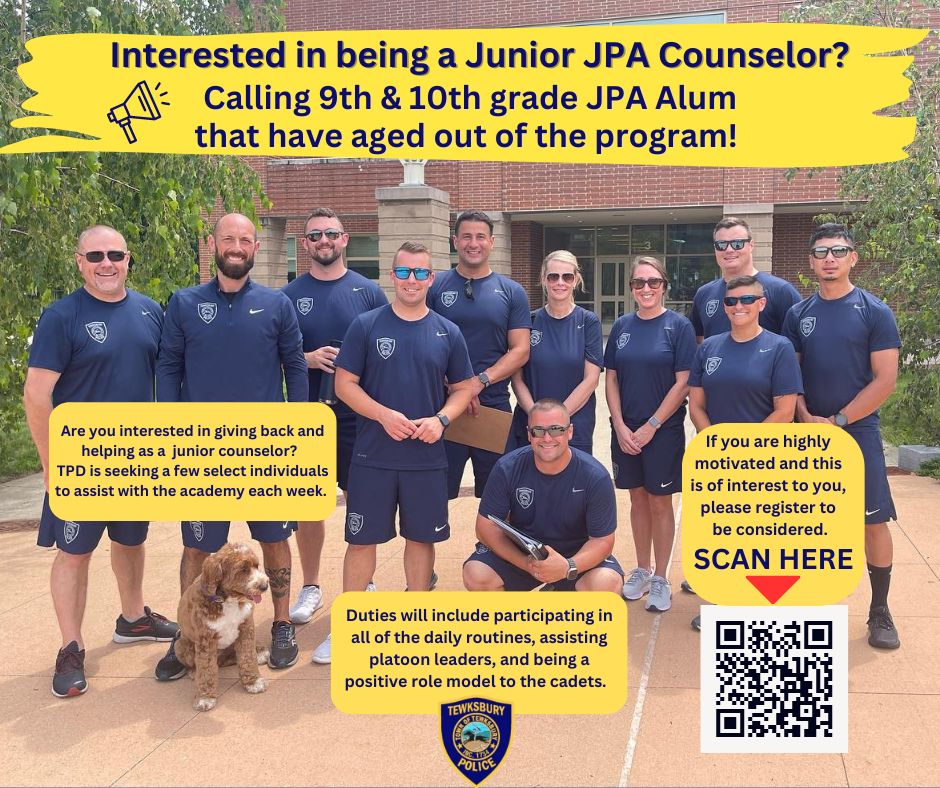 Interested in being a Junior JPA Counselor? Calling 9th & 10th grade JPA Alum that have aged out of the program! Are you interested in giving back and helping as a volunteer counselor? TPD is seeking a few select individuals to assist with the academy each week. Duties will…