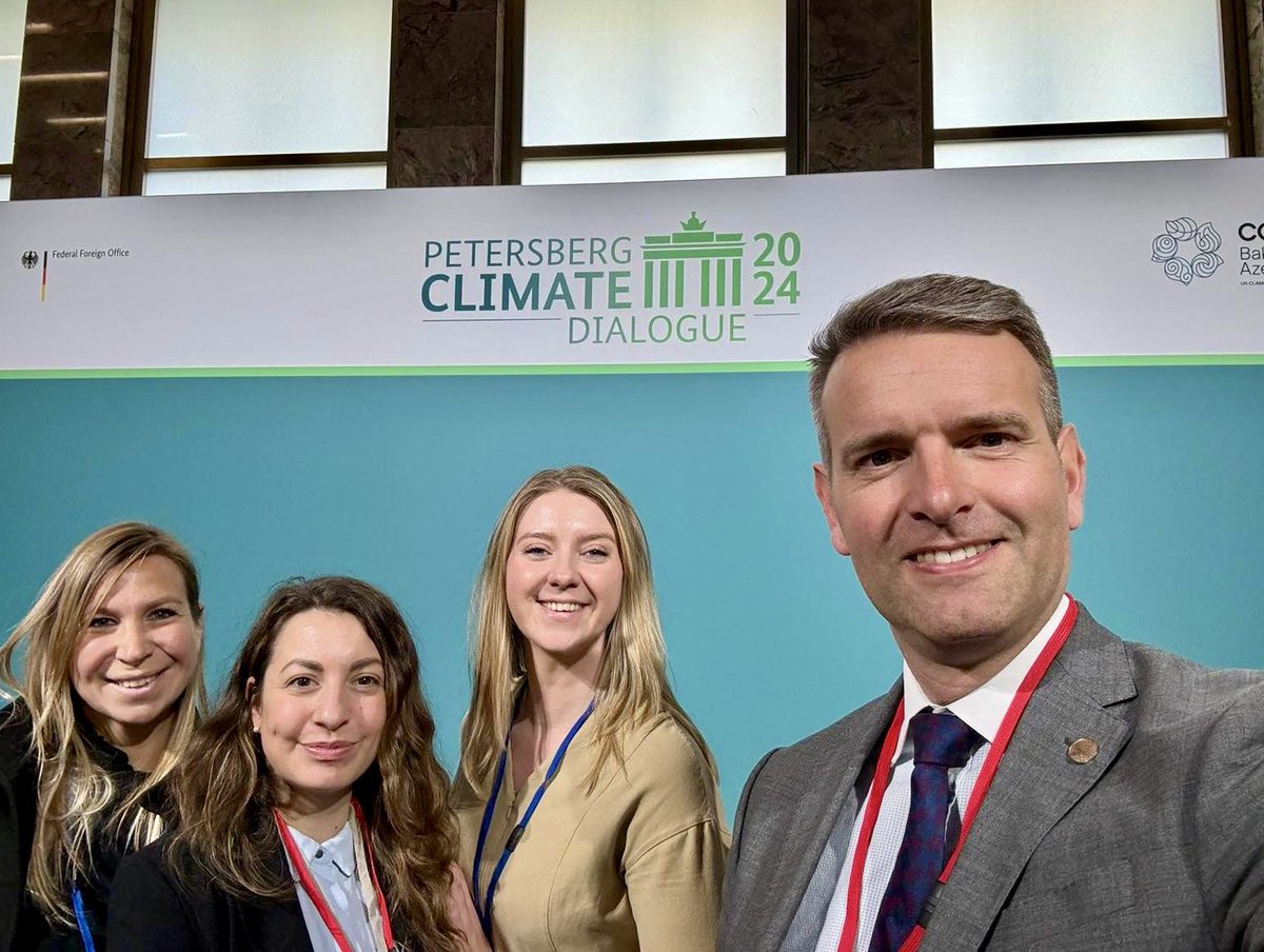 We have arrived in Berlin for the 15th #PetersbergClimateDialogue, a key event in #climate diplomacy. With ministers from around 40 countries, the Dialogue aims to achieve an ambitious outcome at this year's UN climate conference in Baku (#COP29). 🌍