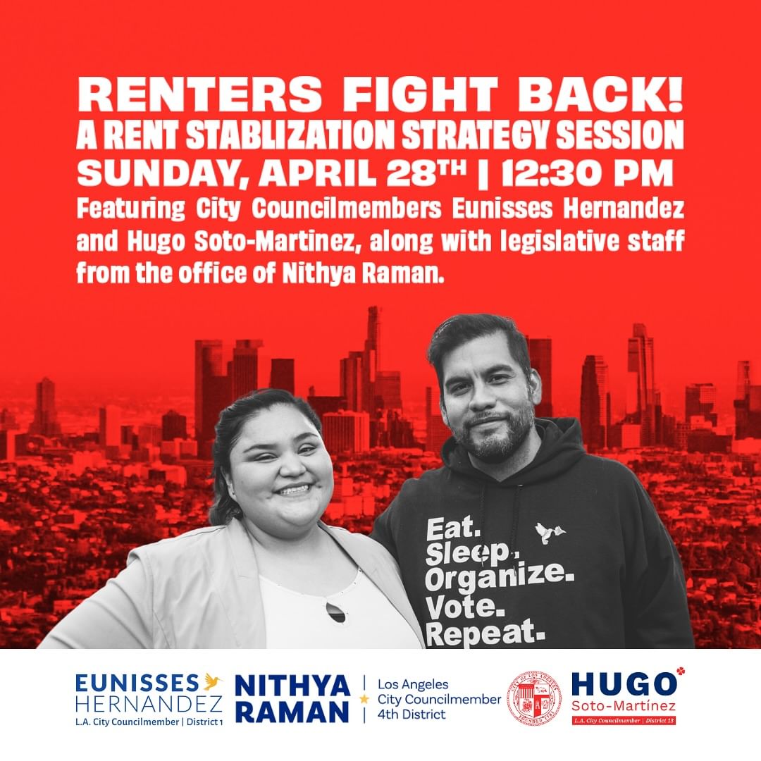 We’re at a pivotal moment when it comes to the housing crisis in LA. This Sunday at 12:30pm, join us for a workshop on the fight for a better rent control laws so we can build community power and make housing more affordable. RSVP at dsa.la/rentersfightba…